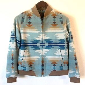 Pendleton Wool Southwestern Aztec Bomber Jacket M Limited Edition Blanket Style
